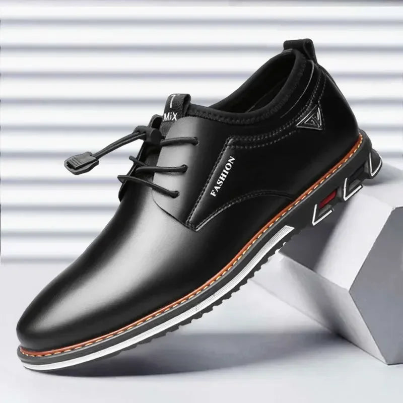 Classic British Style Men’s Casual Shoes – High Quality PU Leather, Comfortable & Fashionable Large Size Footwear