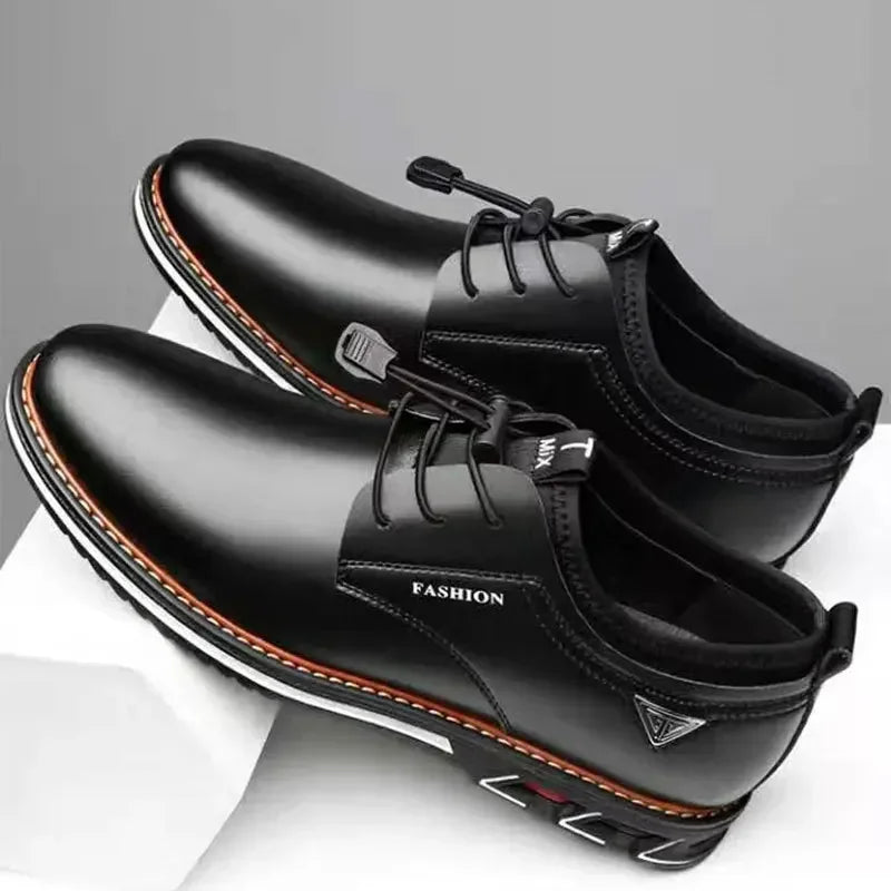 Classic British Style Men’s Casual Shoes – High Quality PU Leather, Comfortable & Fashionable Large Size Footwear