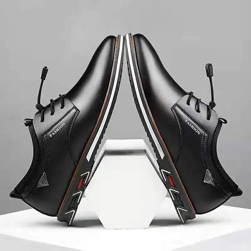 Classic British Style Men’s Casual Shoes – High Quality PU Leather, Comfortable & Fashionable Large Size Footwear