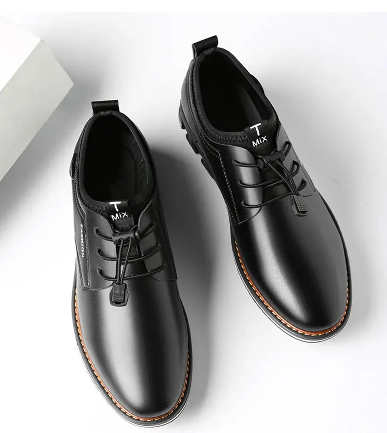 Classic British Style Men’s Casual Shoes – High Quality PU Leather, Comfortable & Fashionable Large Size Footwear