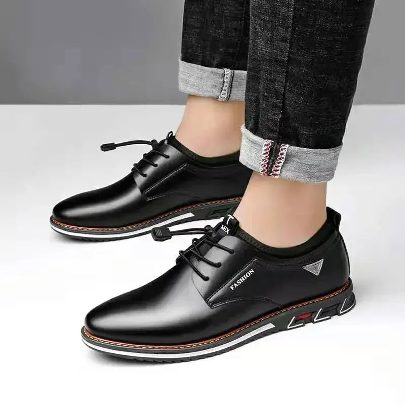 Classic British Style Men’s Casual Shoes – High Quality PU Leather, Comfortable & Fashionable Large Size Footwear