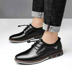 Classic British Style Men’s Casual Shoes – High Quality PU Leather, Comfortable & Fashionable Large Size Footwear