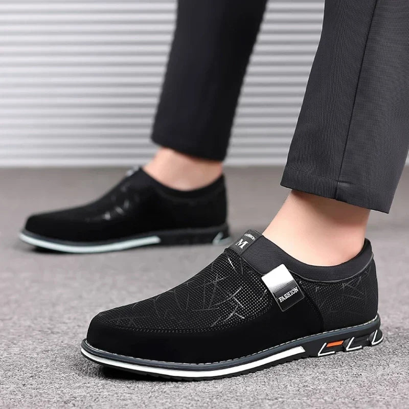 Classic Business Men’s Leather Shoes – Comfortable Slip-On Loafers, Flat Work & Casual Moccasin Sneakers, Big Size