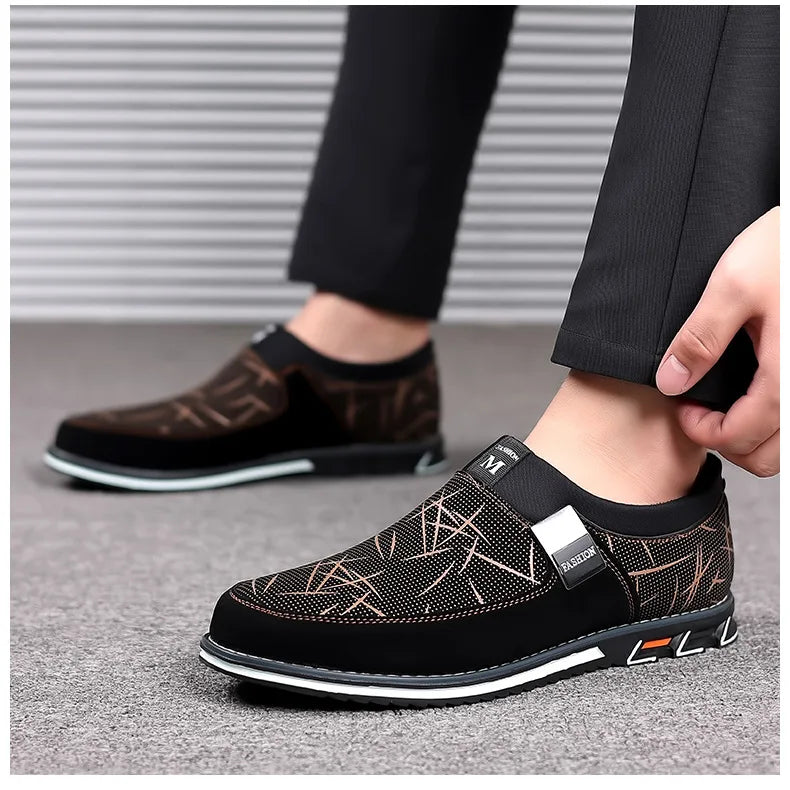 Classic Business Men’s Leather Shoes – Comfortable Slip-On Loafers, Flat Work & Casual Moccasin Sneakers, Big Size