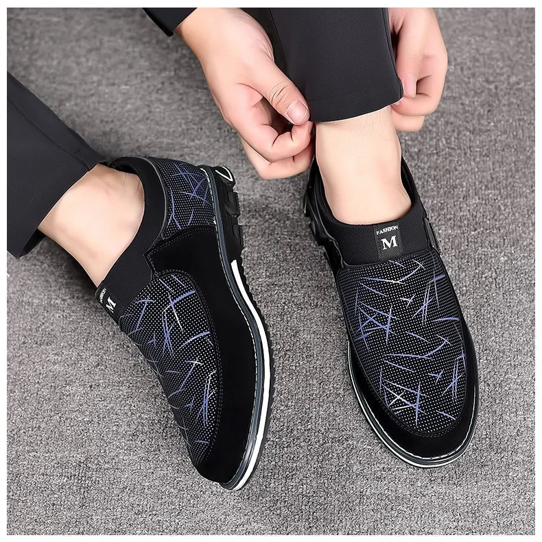 Classic Business Men’s Leather Shoes – Comfortable Slip-On Loafers, Flat Work & Casual Moccasin Sneakers, Big Size