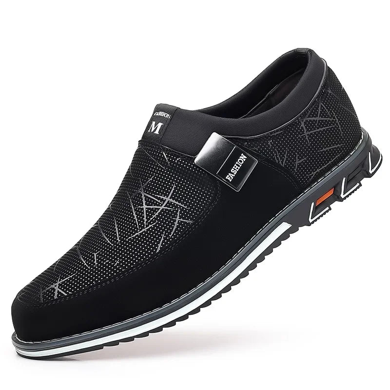 Classic Business Men’s Leather Shoes – Comfortable Slip-On Loafers, Flat Work & Casual Moccasin Sneakers, Big Size