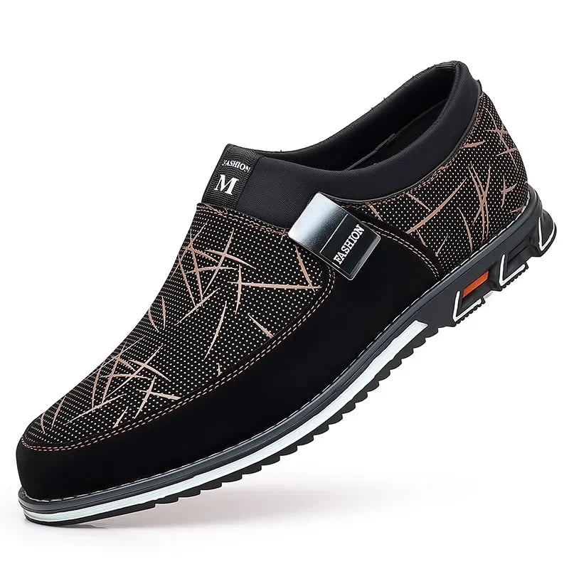 Classic Business Men’s Leather Shoes – Comfortable Slip-On Loafers, Flat Work & Casual Moccasin Sneakers, Big Size