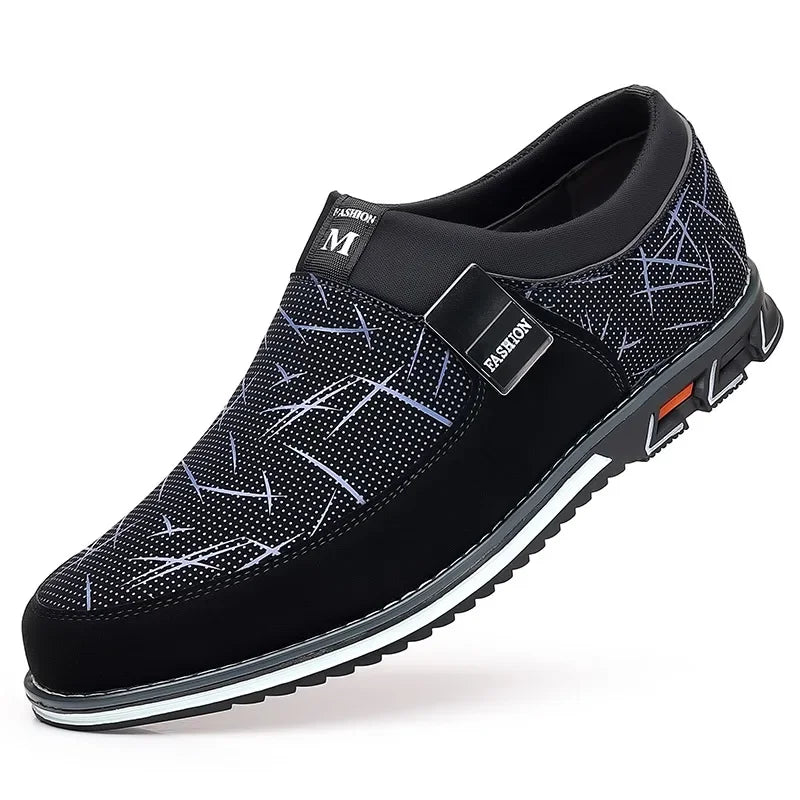 Classic Business Men’s Leather Shoes – Comfortable Slip-On Loafers, Flat Work & Casual Moccasin Sneakers, Big Size