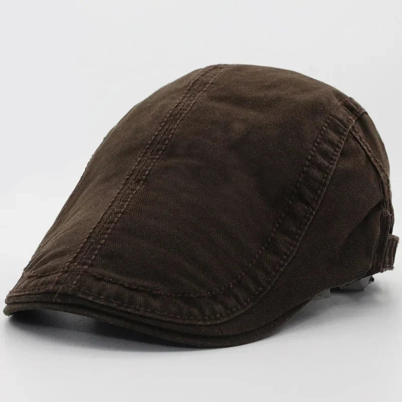 Classic Solid Color Men’s Beret – Cotton Retro Vintage Casual Summer Hat