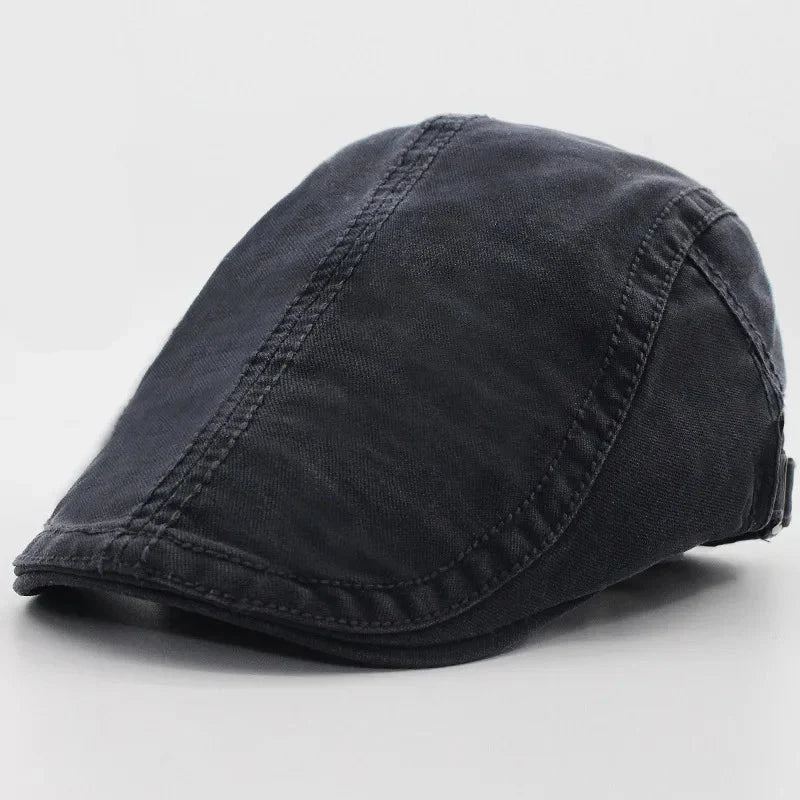 Classic Solid Color Men’s Beret – Cotton Retro Vintage Casual Summer Hat