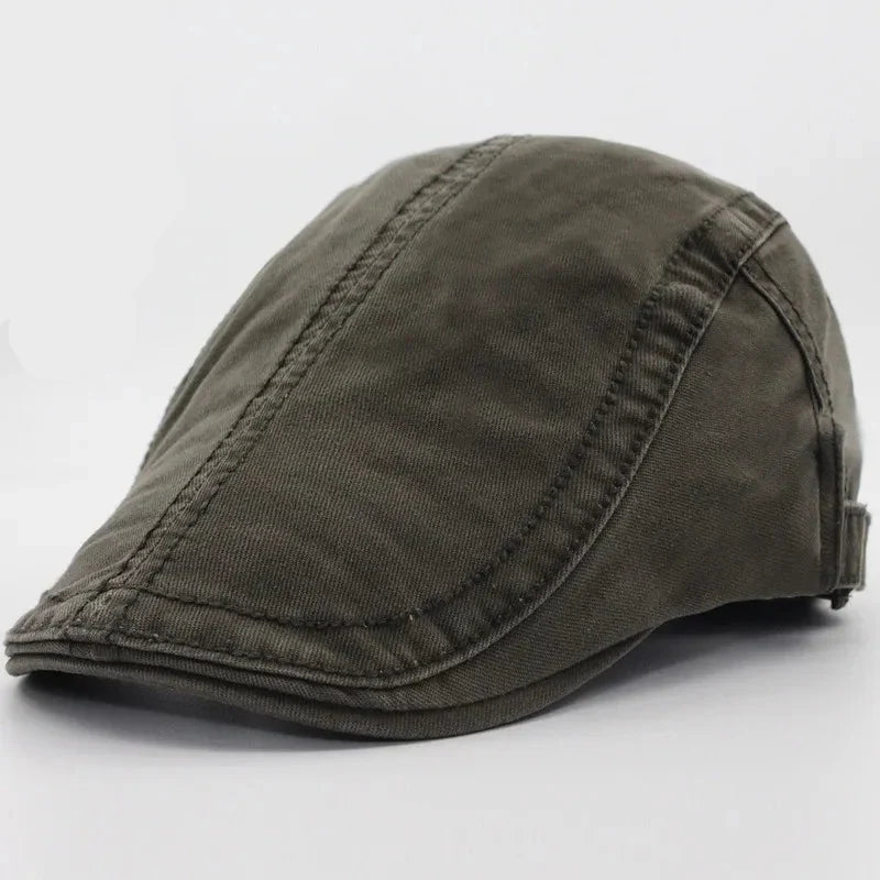 Classic Solid Color Men’s Beret – Cotton Retro Vintage Casual Summer Hat