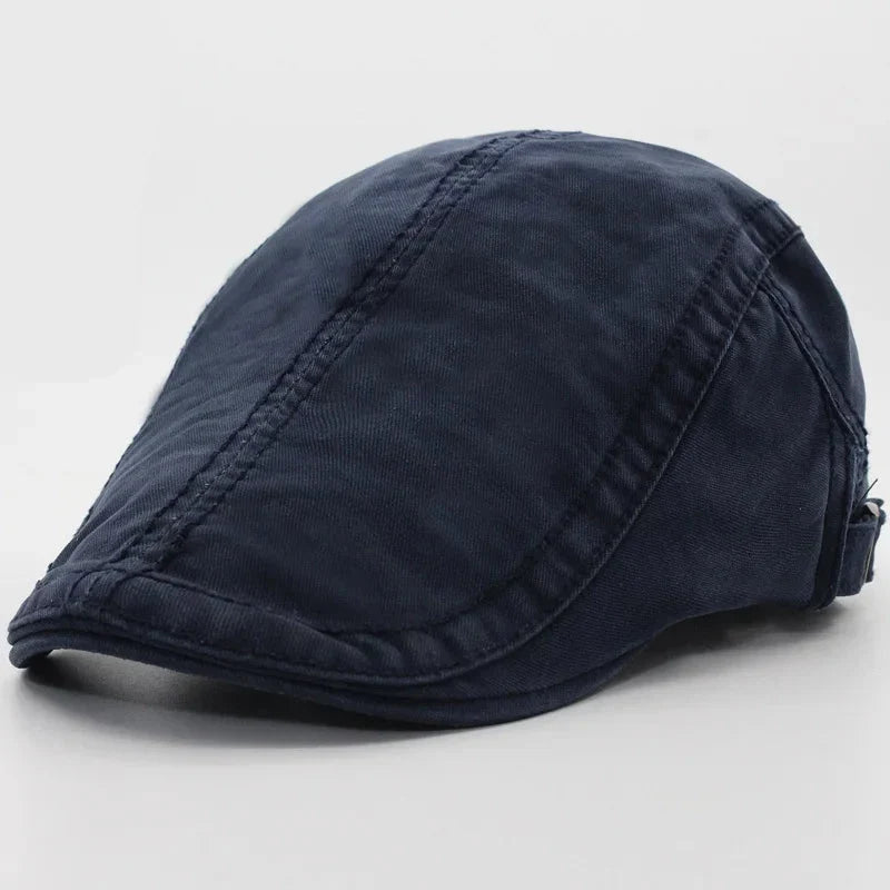 Classic Solid Color Men’s Beret – Cotton Retro Vintage Casual Summer Hat