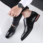 Men’s Classic Elegant Dress Shoes, Lightweight Lace-Up Pointed Toe Shoes for Parties, Weddings, and Everyday Wear