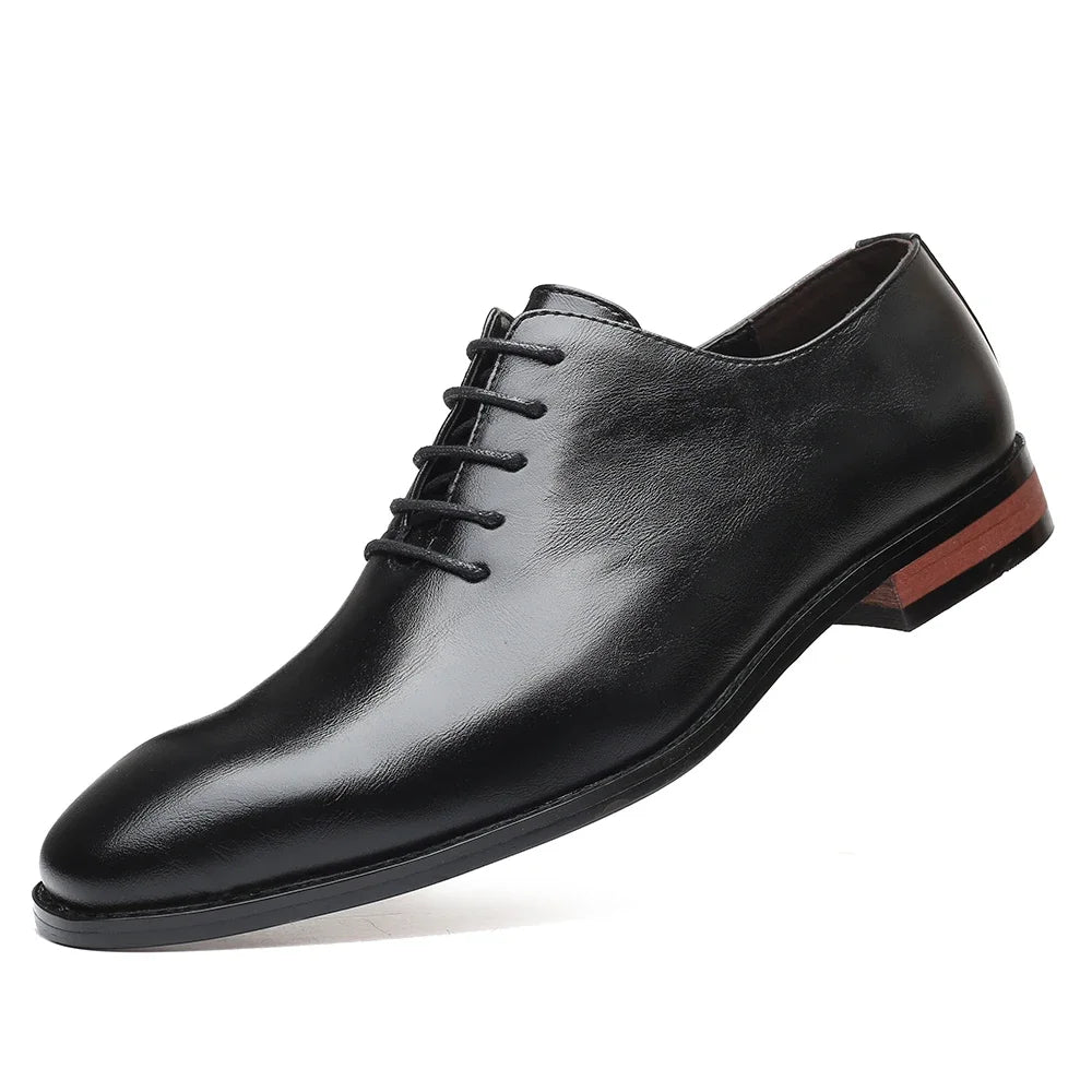 Men’s Classic Elegant Dress Shoes, Lightweight Lace-Up Pointed Toe Shoes for Parties, Weddings, and Everyday Wear