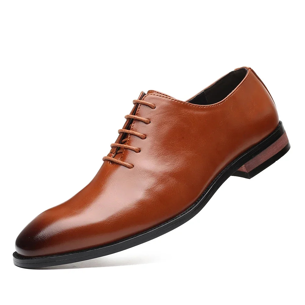 Men’s Classic Elegant Dress Shoes, Lightweight Lace-Up Pointed Toe Shoes for Parties, Weddings, and Everyday Wear