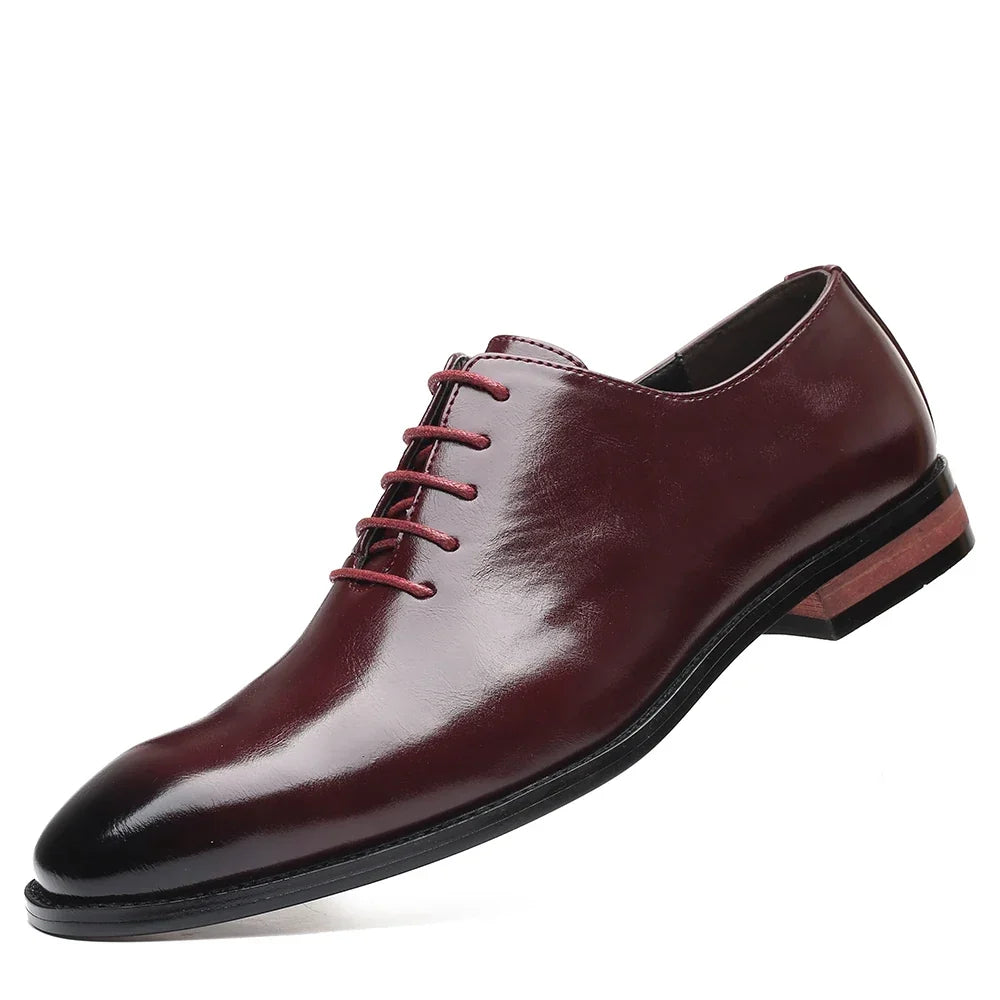 Men’s Classic Elegant Dress Shoes, Lightweight Lace-Up Pointed Toe Shoes for Parties, Weddings, and Everyday Wear