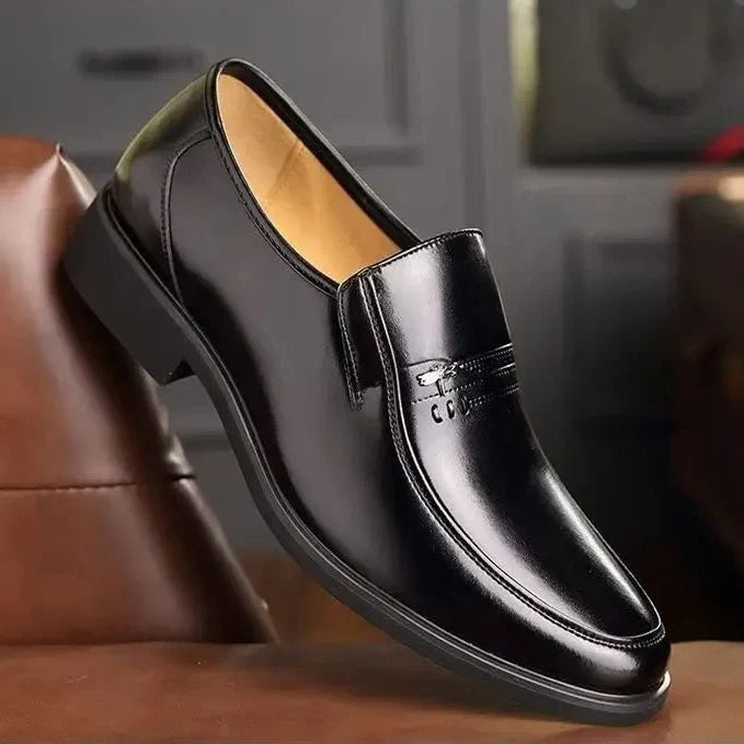 Men’s Classic Full Grain Cowhide Shoes, Comfortable Breathable Dress Shoes with Soft Anti-Slip Sole for Business and Everyday Wear