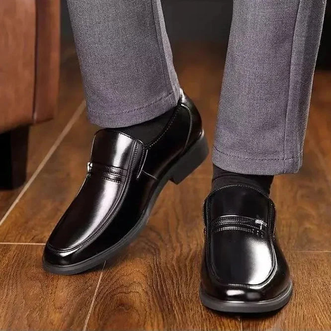 Men’s Classic Full Grain Cowhide Shoes, Comfortable Breathable Dress Shoes with Soft Anti-Slip Sole for Business and Everyday Wear