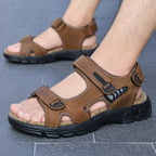 Classic Men’s Genuine Leather Sandals – Summer Outdoor Casual Lightweight Fashion Sandals