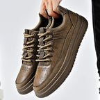 Classic Men’s Genuine Leather Casual Shoes – Thick Sole Oxford, Business and Outdoor Wear