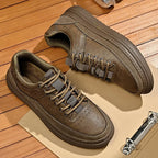 Classic Men’s Genuine Leather Casual Shoes – Thick Sole Oxford, Business and Outdoor Wear