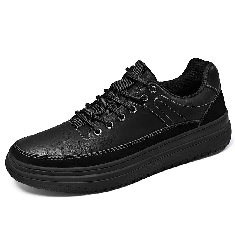 Classic Men’s Genuine Leather Casual Shoes – Thick Sole Oxford, Business and Outdoor Wear