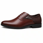 Men’s Classic Leather Dress Shoes – Black Formal Oxfords for Wedding, Office, Business, and Party