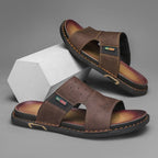 Classic Leather Sandals with Soft Sole – Lightweight Casual Outdoor Style