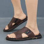 Classic Leather Sandals with Soft Sole – Lightweight Casual Outdoor Style