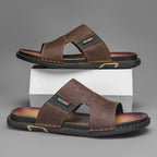 Classic Leather Sandals with Soft Sole – Lightweight Casual Outdoor Style