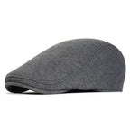 Men’s Cotton Beret – Solid Color Retro Casual Style
