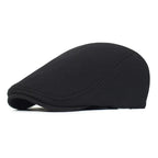 Men’s Cotton Beret – Solid Color Retro Casual Style