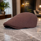 Men’s Cotton Beret – Solid Color Retro Casual Style