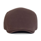 Men’s Cotton Beret – Solid Color Retro Casual Style
