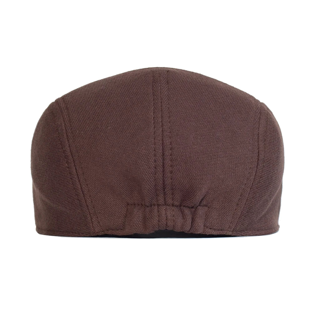 Men’s Cotton Beret – Solid Color Retro Casual Style