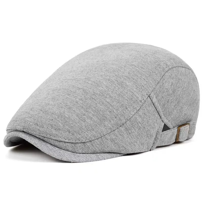 Solid Color Cotton Men’s Beret – Casual Spring & Autumn Warm Style