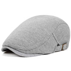 Solid Color Cotton Men’s Beret – Casual Spring & Autumn Warm Style
