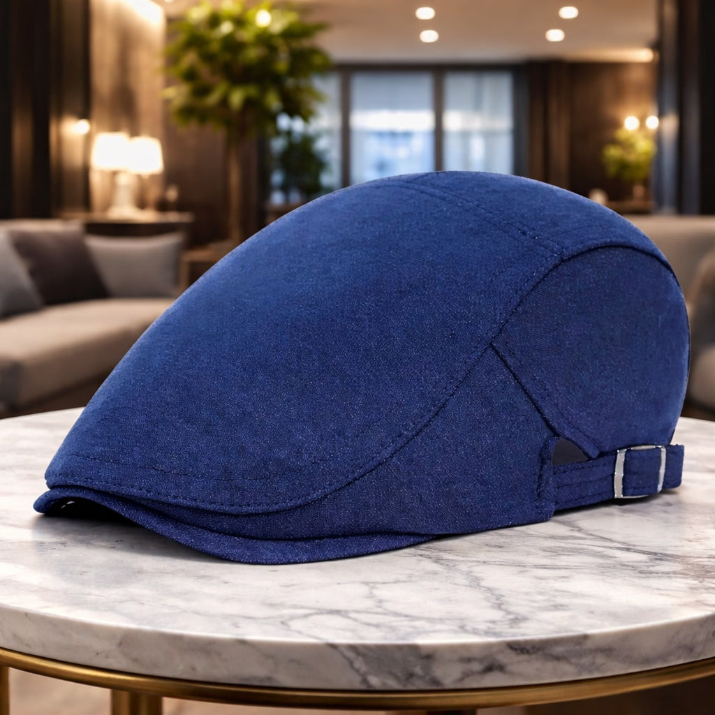 Solid Color Cotton Men’s Beret – Casual Spring & Autumn Warm Style
