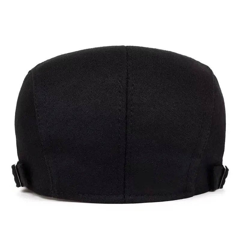 Solid Color Cotton Men’s Beret – Casual Spring & Autumn Warm Style