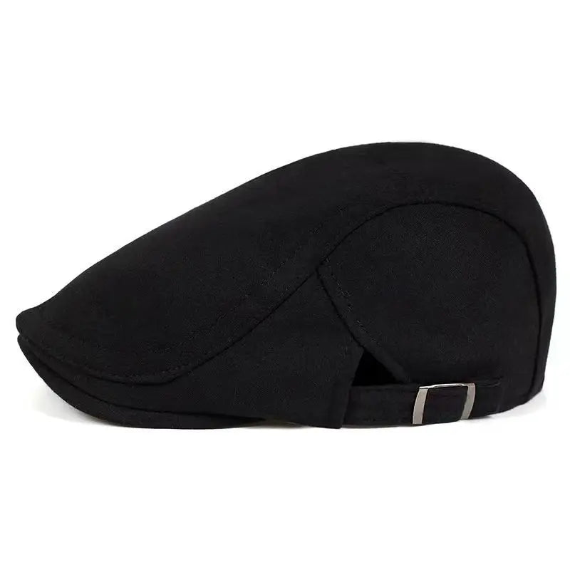 Solid Color Cotton Men’s Beret – Casual Spring & Autumn Warm Style