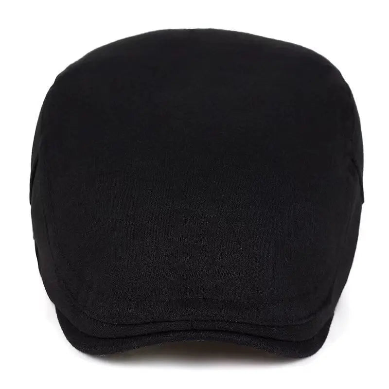 Solid Color Cotton Men’s Beret – Casual Spring & Autumn Warm Style