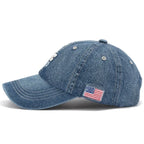 Men’s Fashion Embroidered Denim Snapback Baseball Cap – Adjustable for Outdoor Sports, Golf, and Casual Wear