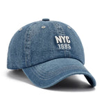 Men’s Fashion Embroidered Denim Snapback Baseball Cap – Adjustable for Outdoor Sports, Golf, and Casual Wear