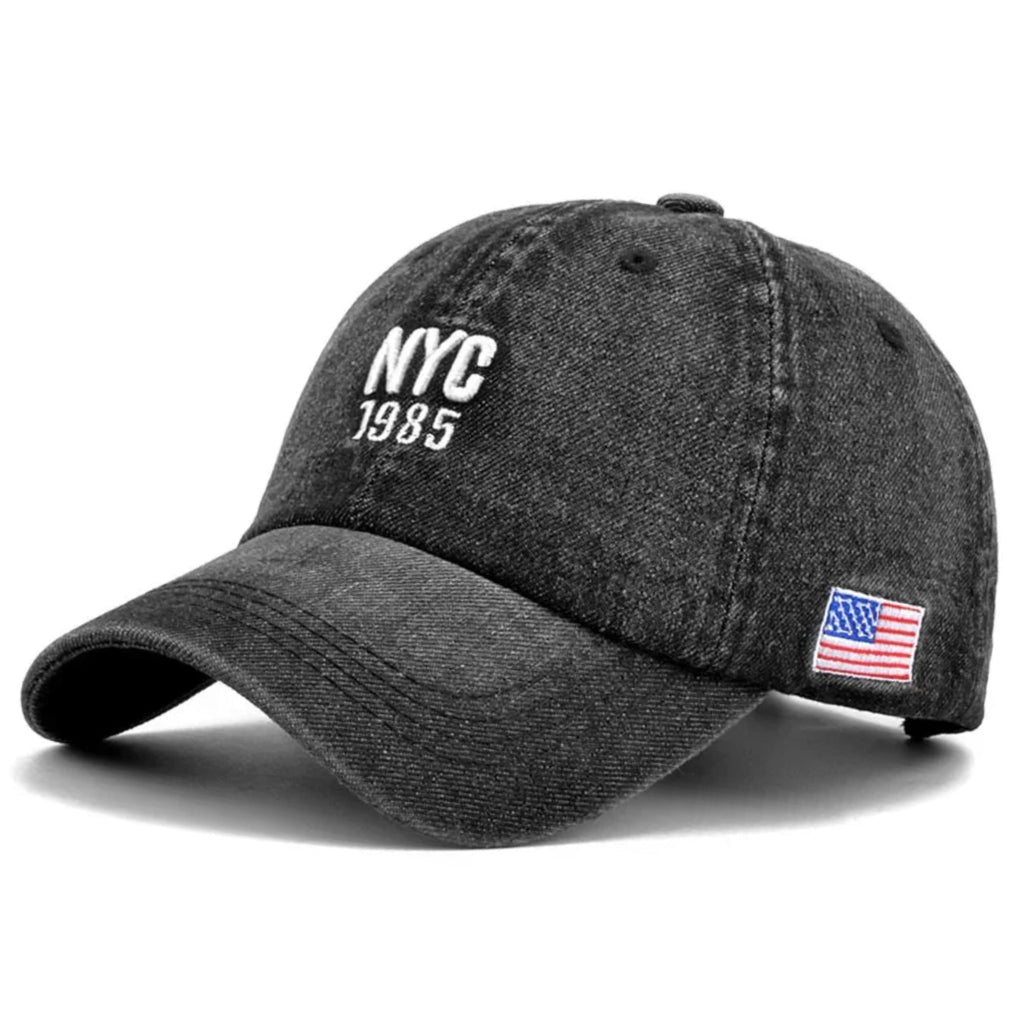 Men’s Fashion Embroidered Denim Snapback Baseball Cap – Adjustable for Outdoor Sports, Golf, and Casual Wear