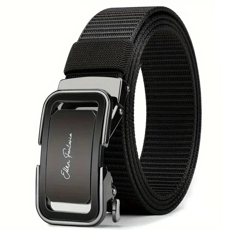 Fashion Men’s Designer Canvas Belt with Alloy Automatic Buckle – Sports & Casual Belt, Large Size