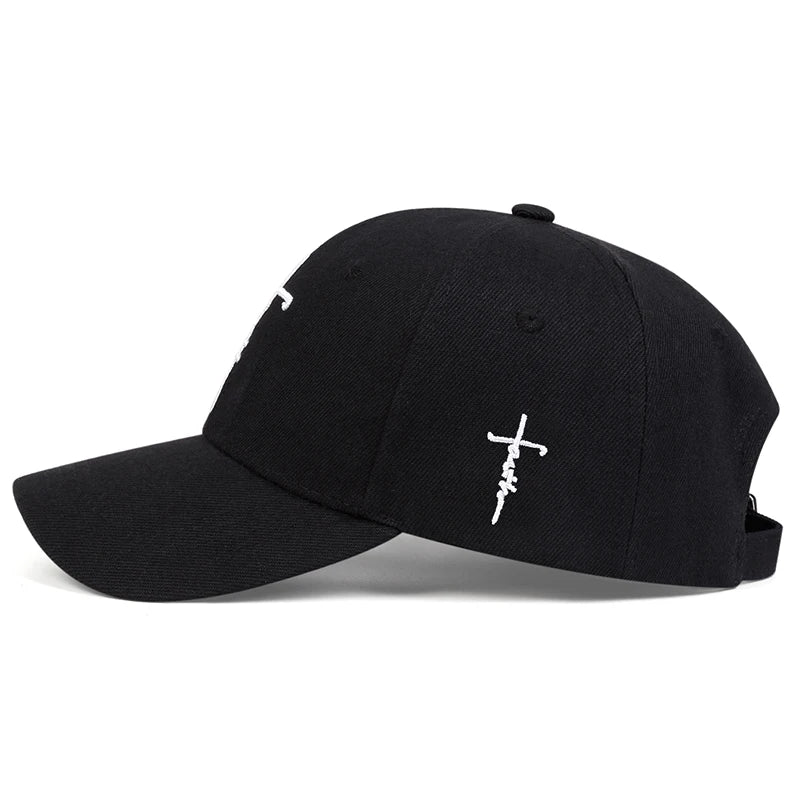 Faith Embroidered Baseball Cap – Adjustable Cotton Hip Hop Snapback Hat for Spring and Summer