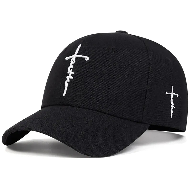 Faith Embroidered Baseball Cap – Adjustable Cotton Hip Hop Snapback Hat for Spring and Summer