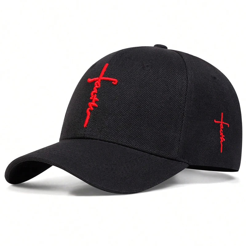 Faith Embroidered Baseball Cap – Adjustable Cotton Hip Hop Snapback Hat for Spring and Summer