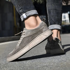Men’s Fashion Genuine Leather Sneakers – Breathable Autumn Lace-Up Comfortable Casual Shoes