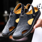 Genuine Leather Summer Sandals – Soft, Comfortable Non-Slip Design for Beach and Outdoor Wear